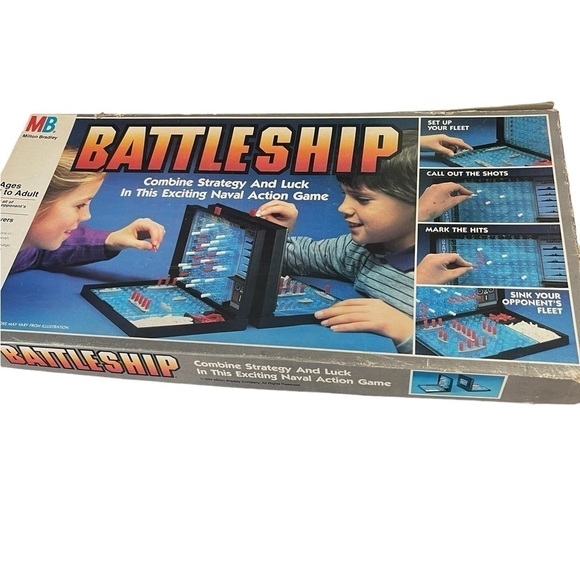 Battleship 1984 Milton Bradley Co Naval Action Game in original box - Picture 1 of 9